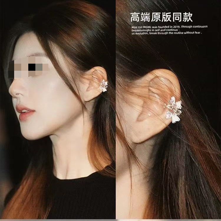 许我耀眼赵露思许妍同款花朵耳骨夹简约小众气质无耳洞耳夹