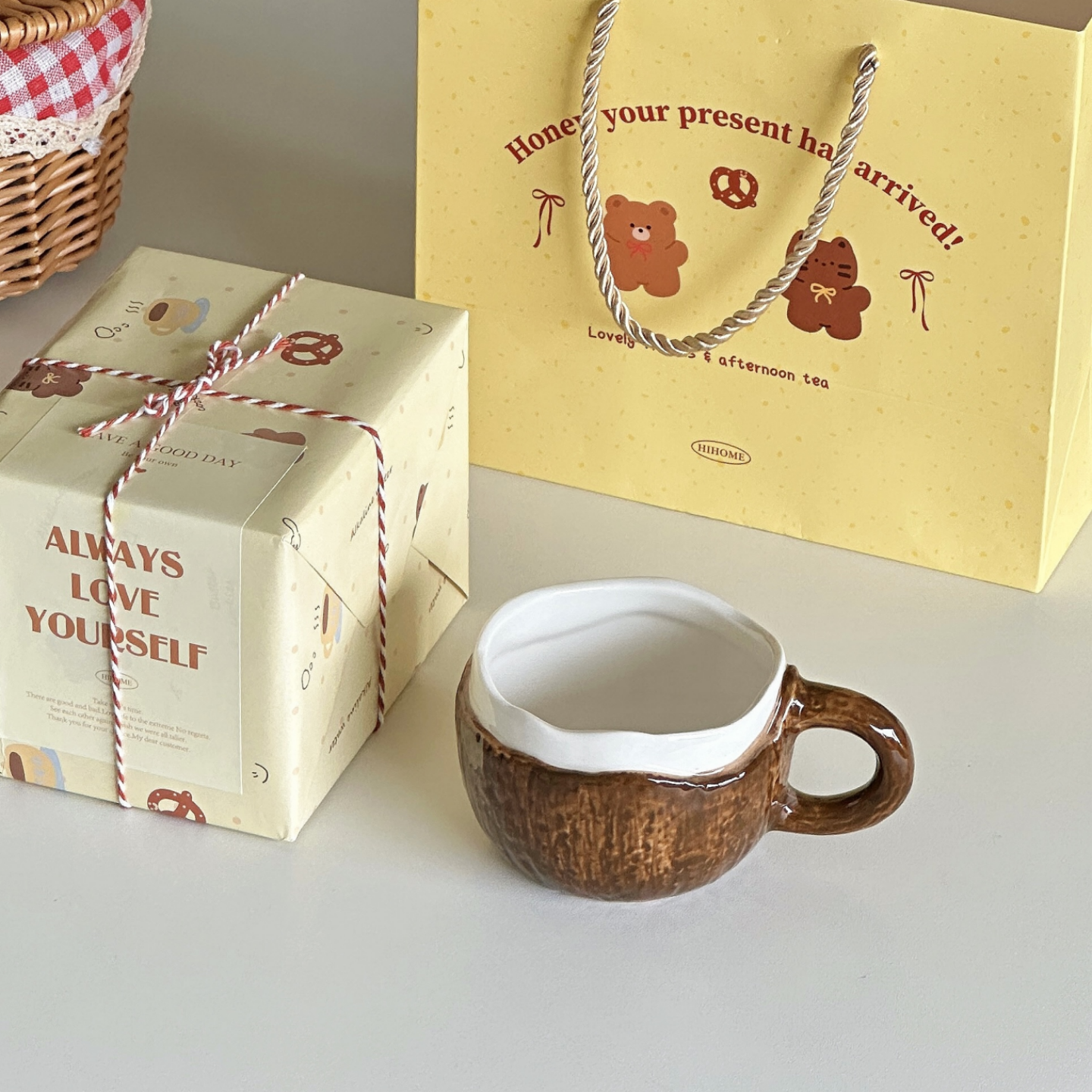 外贸ins小众椰子马克杯