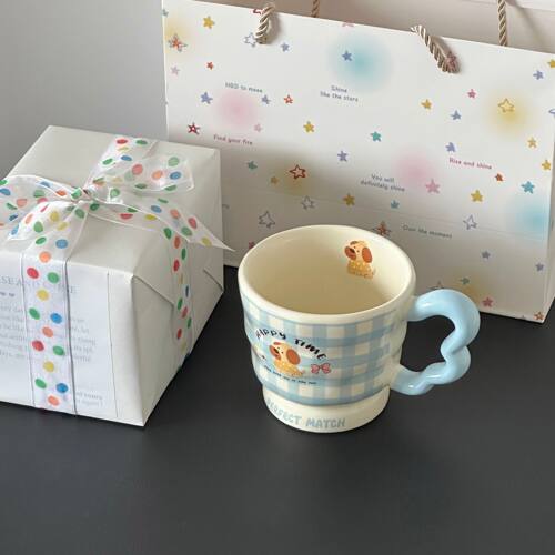 生日礼物送同学老师韩系卡通可爱翅膀卡通陶瓷咖啡水杯子伴手礼物
