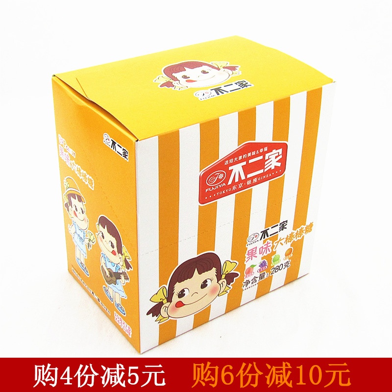 不二家水果味大棒棒糖密桃葡萄哈密瓜香橙味28支节日礼盒喜糖果