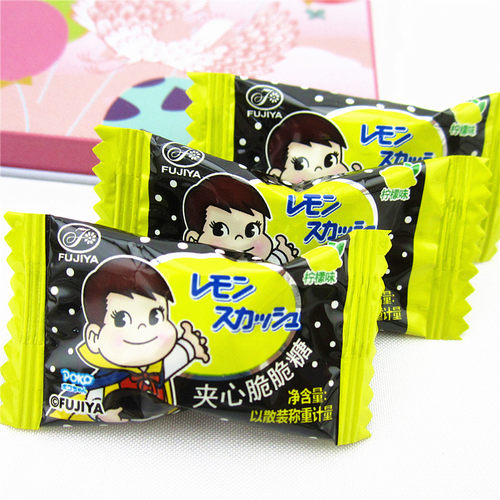 不二家柠檬脆脆糖果散称硬质喜糖