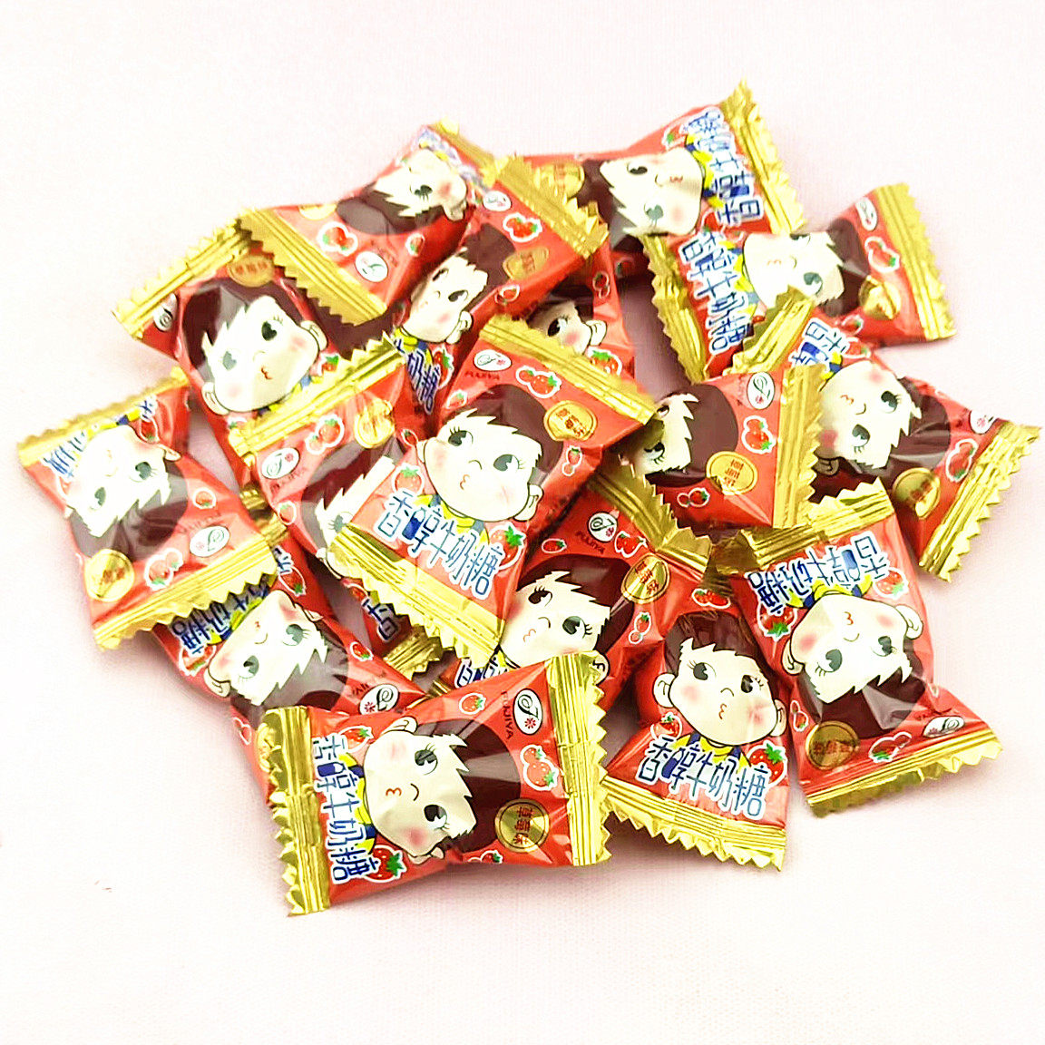 不二家草莓牛奶硬糖500g散装休闲糖果零食29.8元