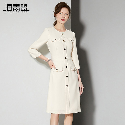 海青蓝女装秋季连衣裙