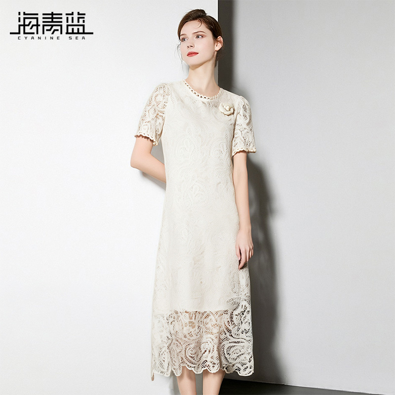 海青蓝女装蕾丝连衣裙