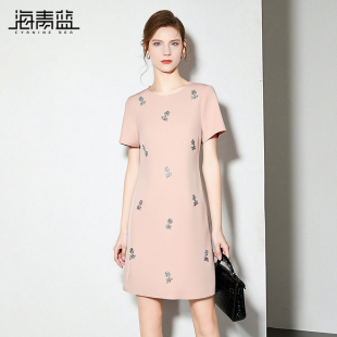 气质女装 高级时尚 好看漂亮度假裙子 连衣裙夏女2025新款 海青蓝