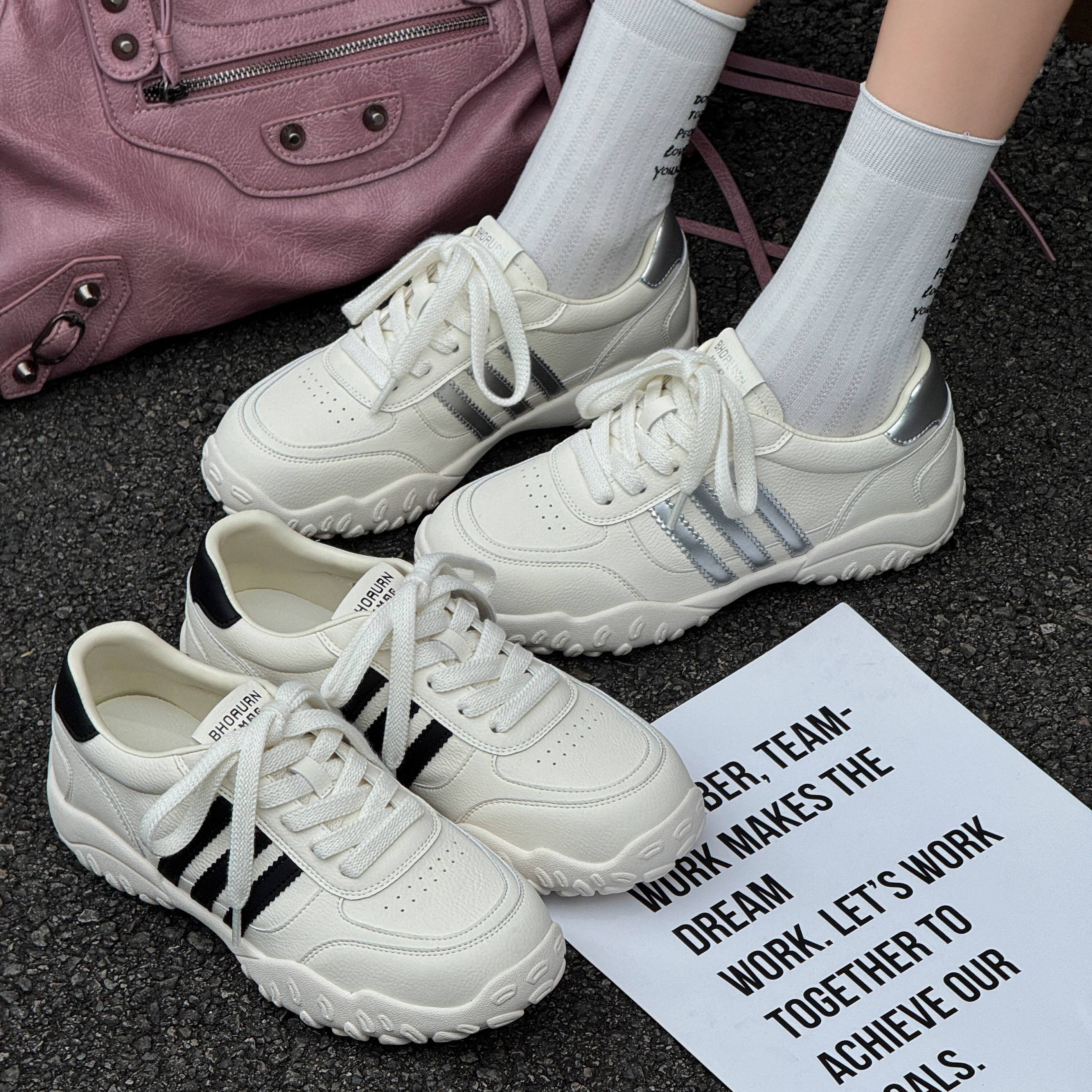 真皮复古牛皮透气老爹鞋女2025夏季新款百搭显脚小厚底休闲德训鞋