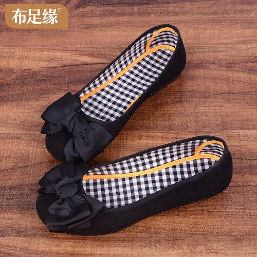 老北京布鞋平底女软底豆豆鞋夏季