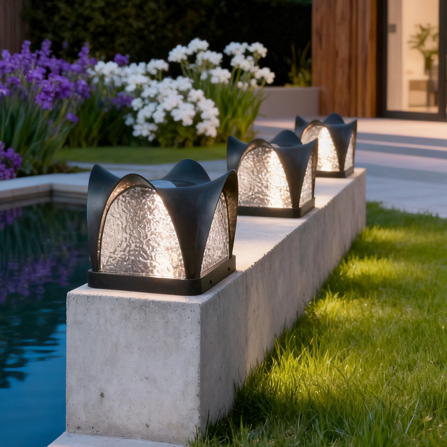 现代简约太阳能歌剧院柱头灯