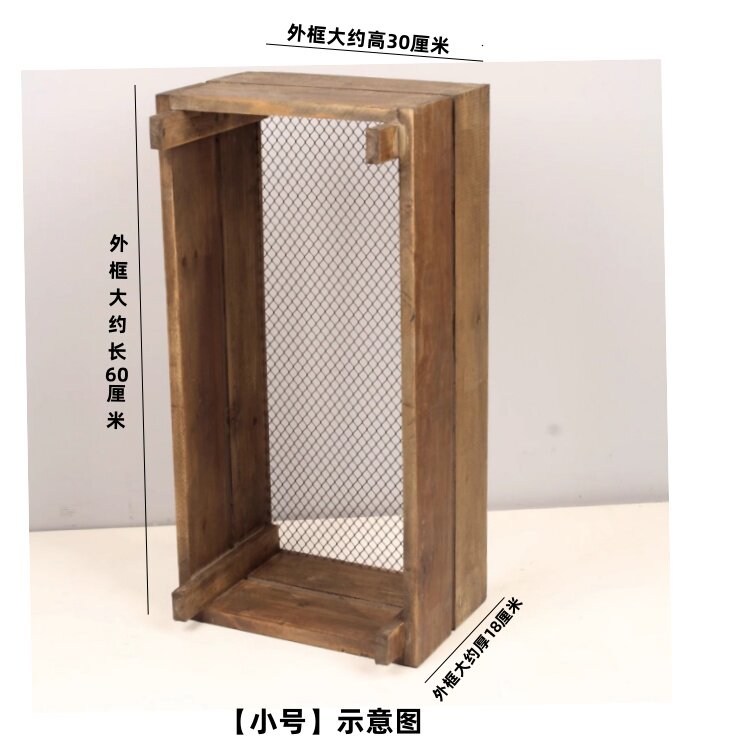 zakka印章手账纸胶带柜 收纳柜 杂货 木盒储物盒装饰花园铁丝木框