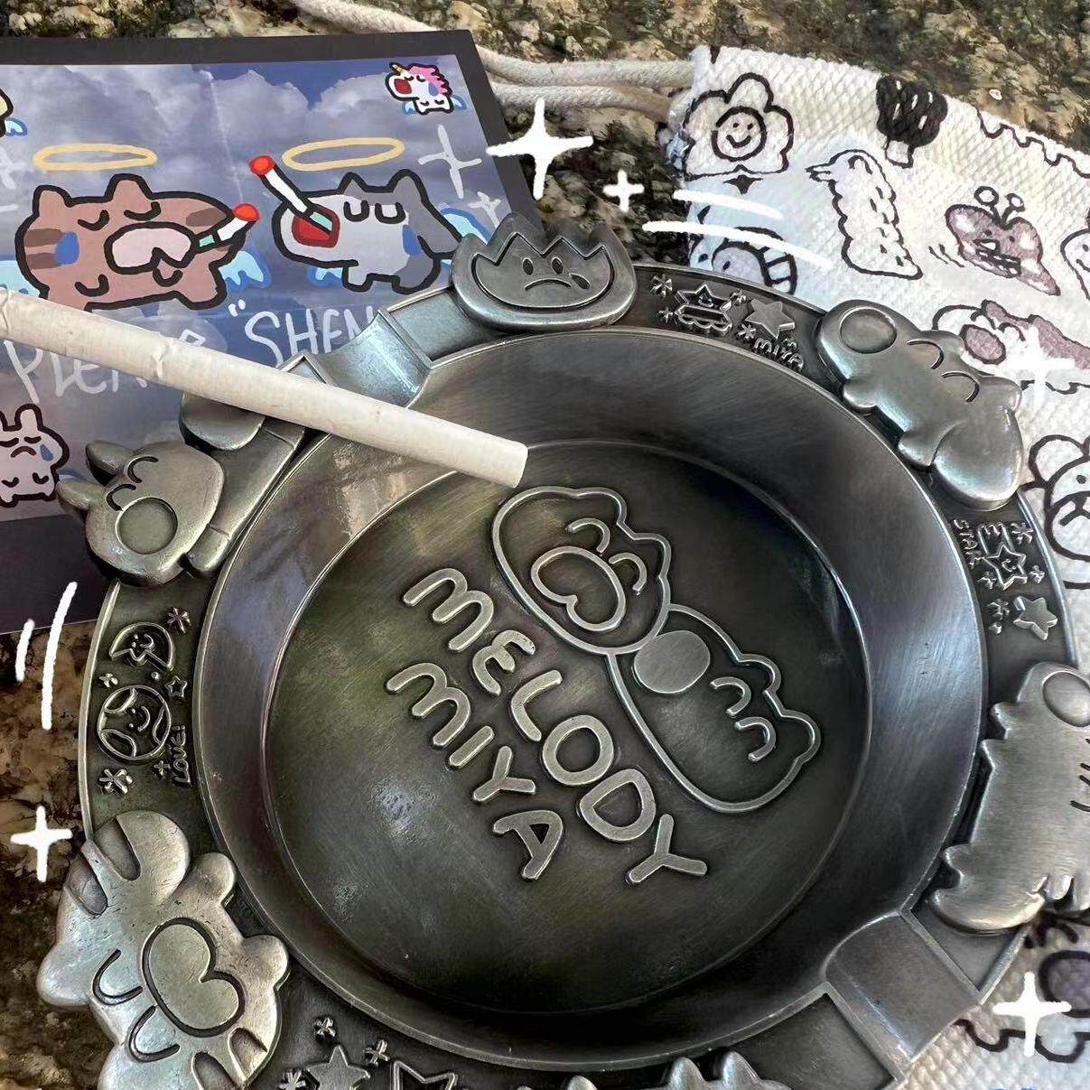 melody弥桠肯恩金属创意烟灰缸个性潮流客厅办公室防飞灰居家网红,节庆用品/礼品,时尚烟灰缸,淘宝优惠券,粉丝福利购,淘宝优惠卷