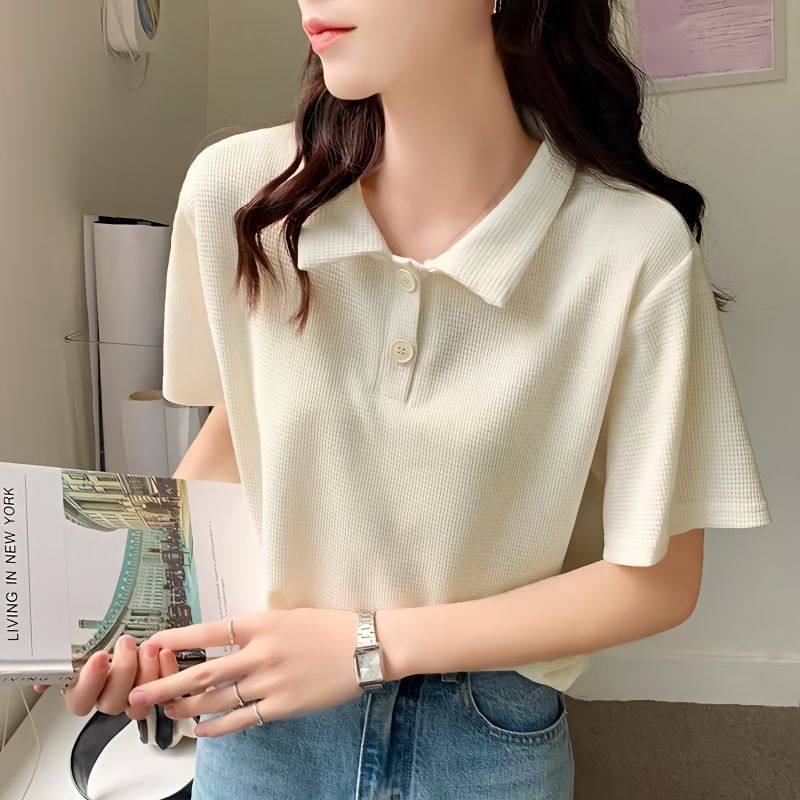 正肩polo衫短袖T恤女士夏季T恤