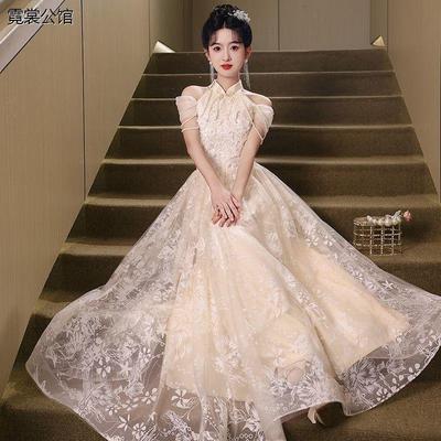 挂脖晚礼服女高级感生日