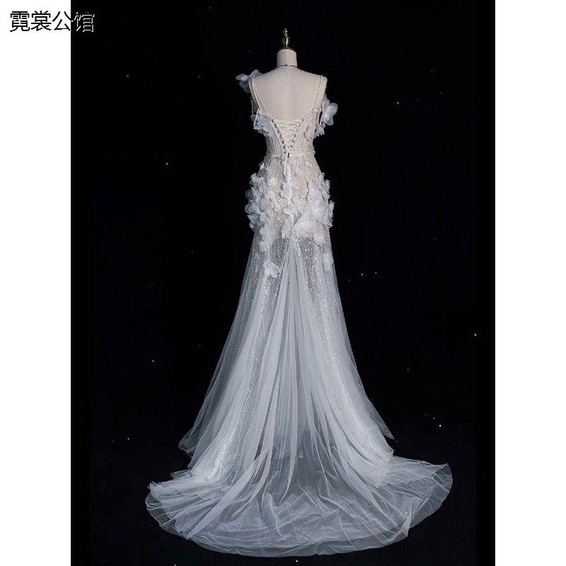 白色晚礼服裙女高级感高