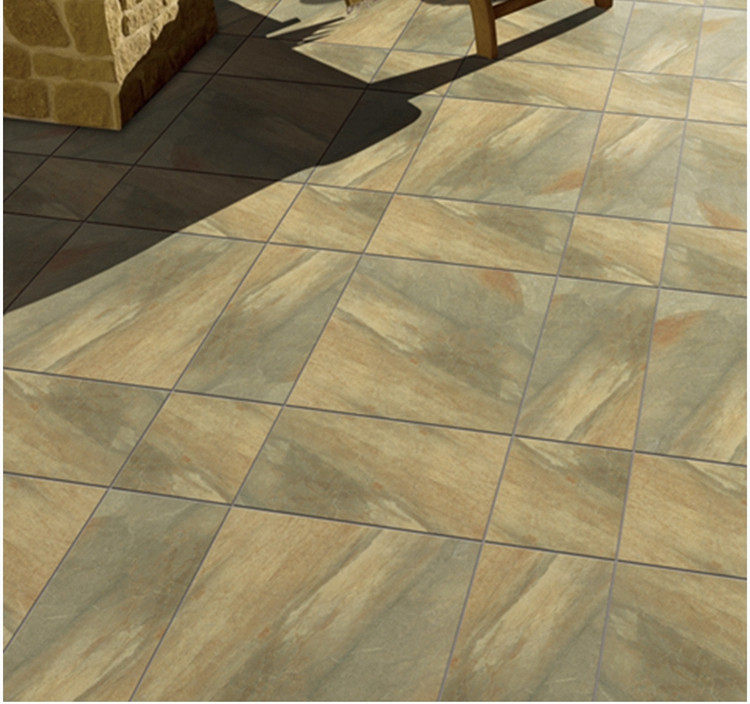 户外阳台庭院花园防滑地砖600X600仿古砖米黄色砂岩墙砖 石纹瓷砖