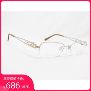 夏蒙 纯钛 眼镜架 CH10855 WG金色半框架 眼镜框1