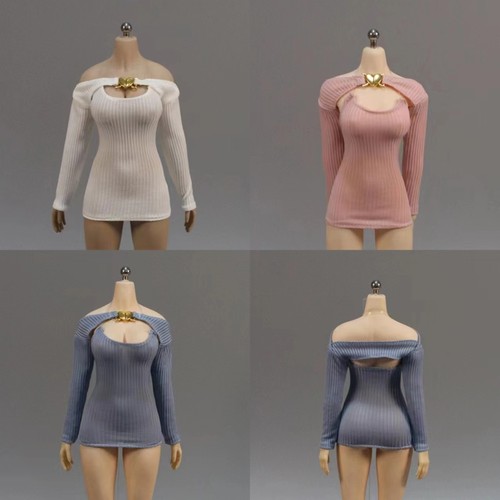DMTOYS 1/6女兵人衣服 披肩线衣连衣裙 PH12寸包胶女素体服装模型