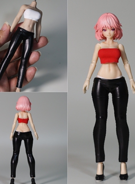 现货1/12 机娘兵人娃衣抹胸皮裤套装适配女神装置蜗之壳核能阿巳2