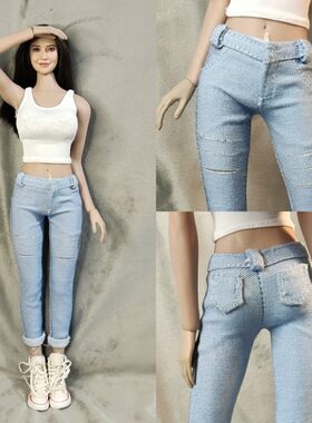 可动女兵人衣服紧身牛仔裤素体