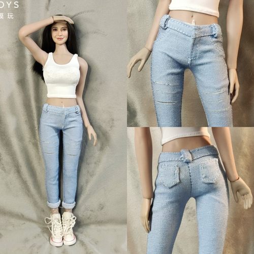 可动女兵人衣服紧身牛仔裤素体