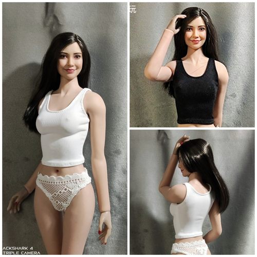 1比6女兵人衣服纯色背心模型娃衣