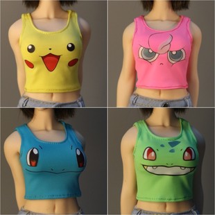 售完无补货1比6兵人衣服女口袋怪兽T恤12寸tbl包胶女素体人偶服装