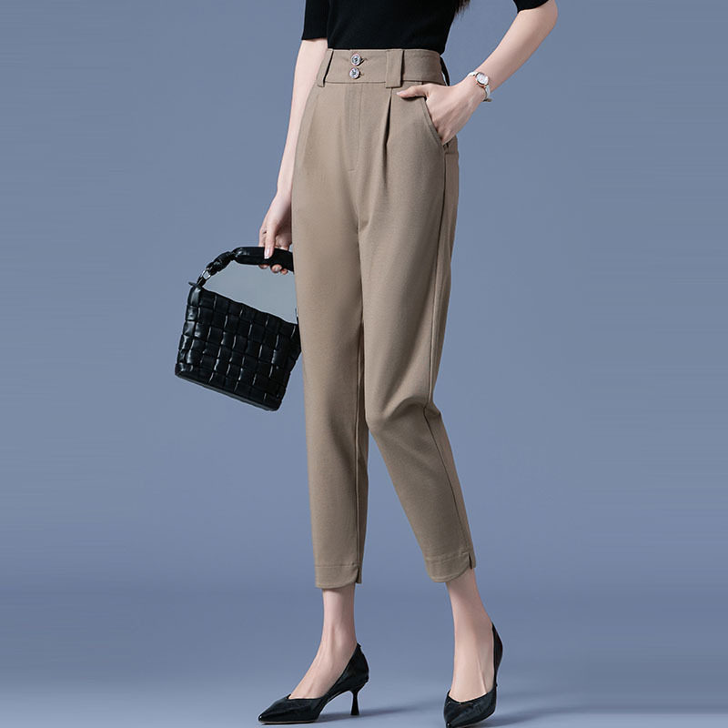 伊自尚2023年夏季女装大码胖mm遮肉显瘦休闲裤子直筒小西裤