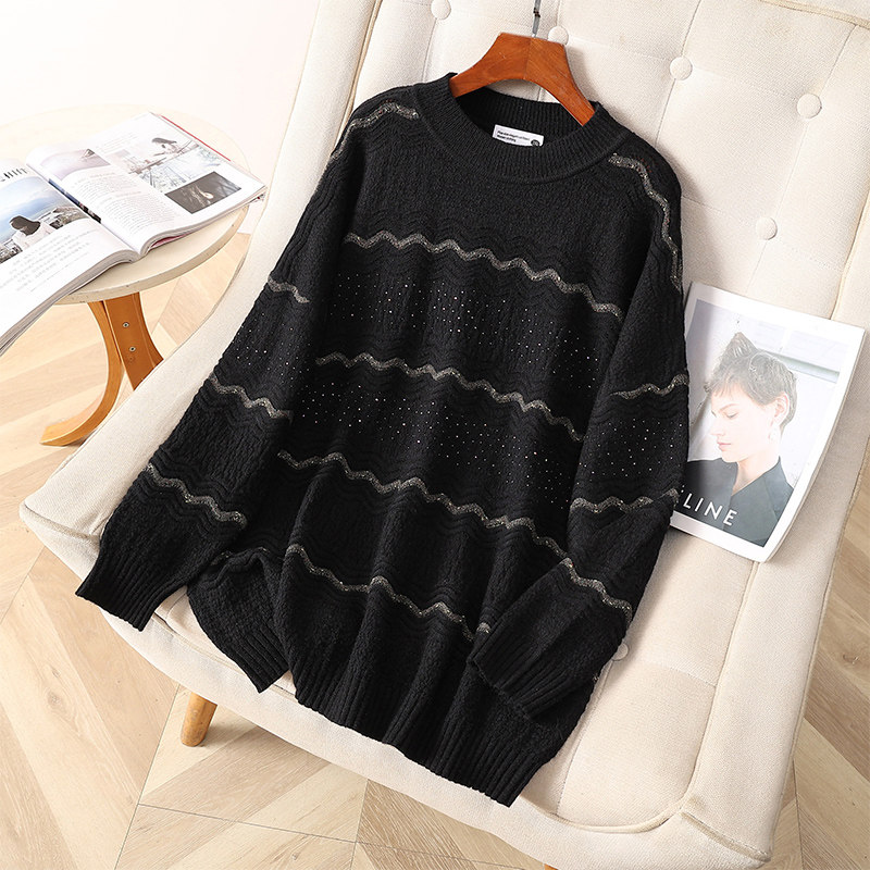 2023年秋冬新款韩版胖mm宽松大码女装冬季新品显瘦百搭纯色毛衣女