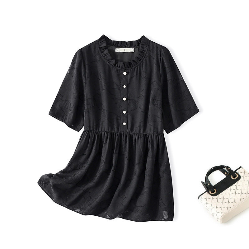 2023年新款大码女装韩版胖mm夏季气质百搭收腰显瘦雪纺衫上衣女潮