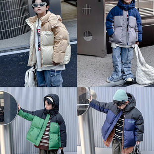 2023新款儿童羽绒服男款中大童洋气白鸭绒中长款宝宝男童保暖外套