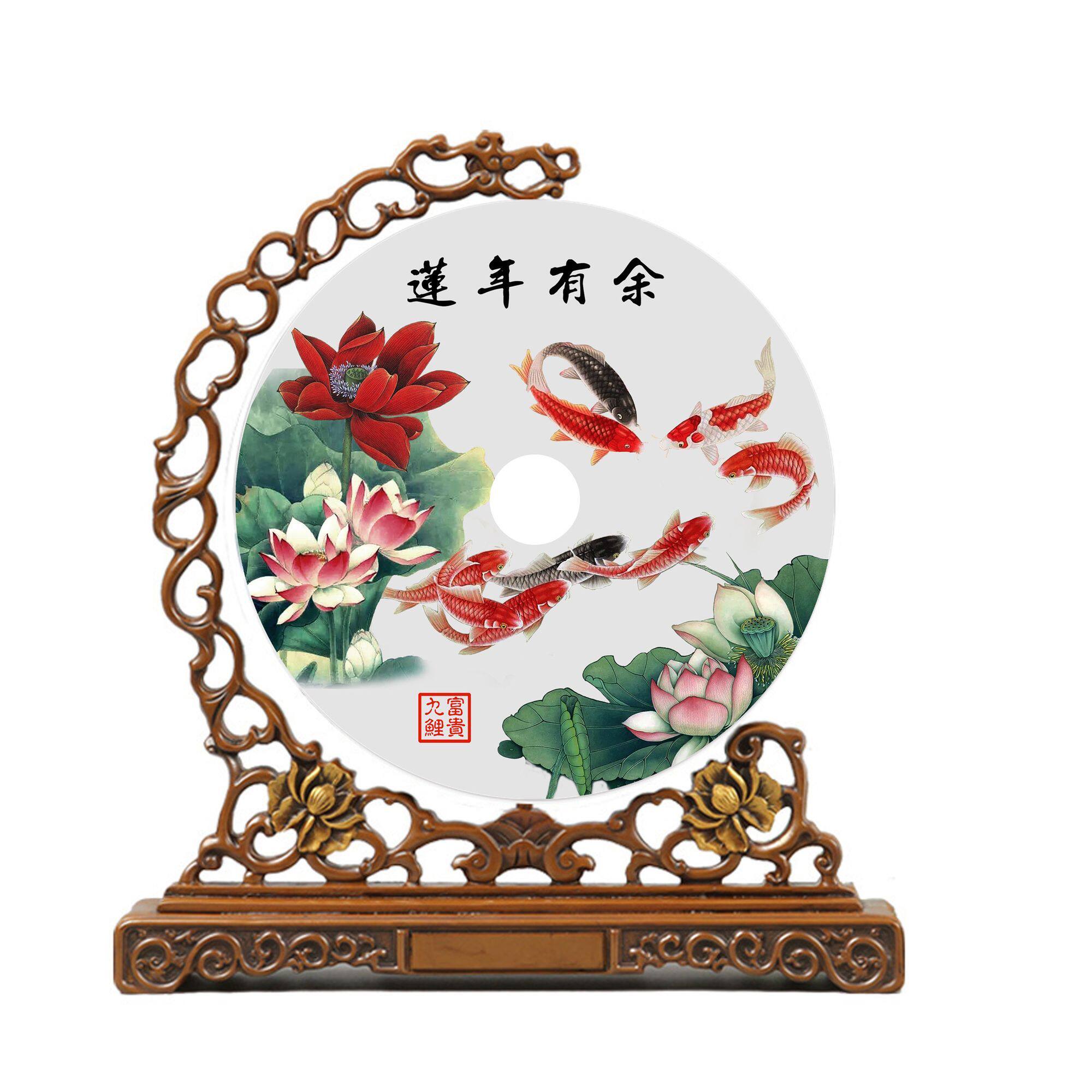 天然玉石平安扣摆件高档现代客厅电视柜家居装饰适合乔迁商务送礼