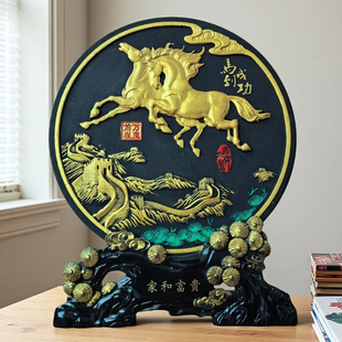 马到成功办公室桌面生肖礼品招财摆件客厅书房乔迁新居装 饰品摆设