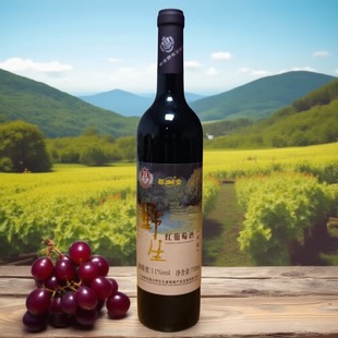 广西都安特产建兴瑶岭野生山毛葡萄酒甜红11度单支750ml特价