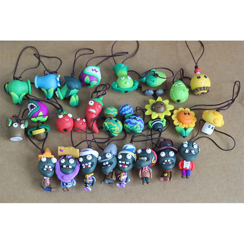 2件包邮植物大战僵尸食人花向日葵豌豆射手软陶手工公仔黏土卡通