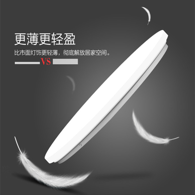 超薄全白圆形塑料灯罩外壳