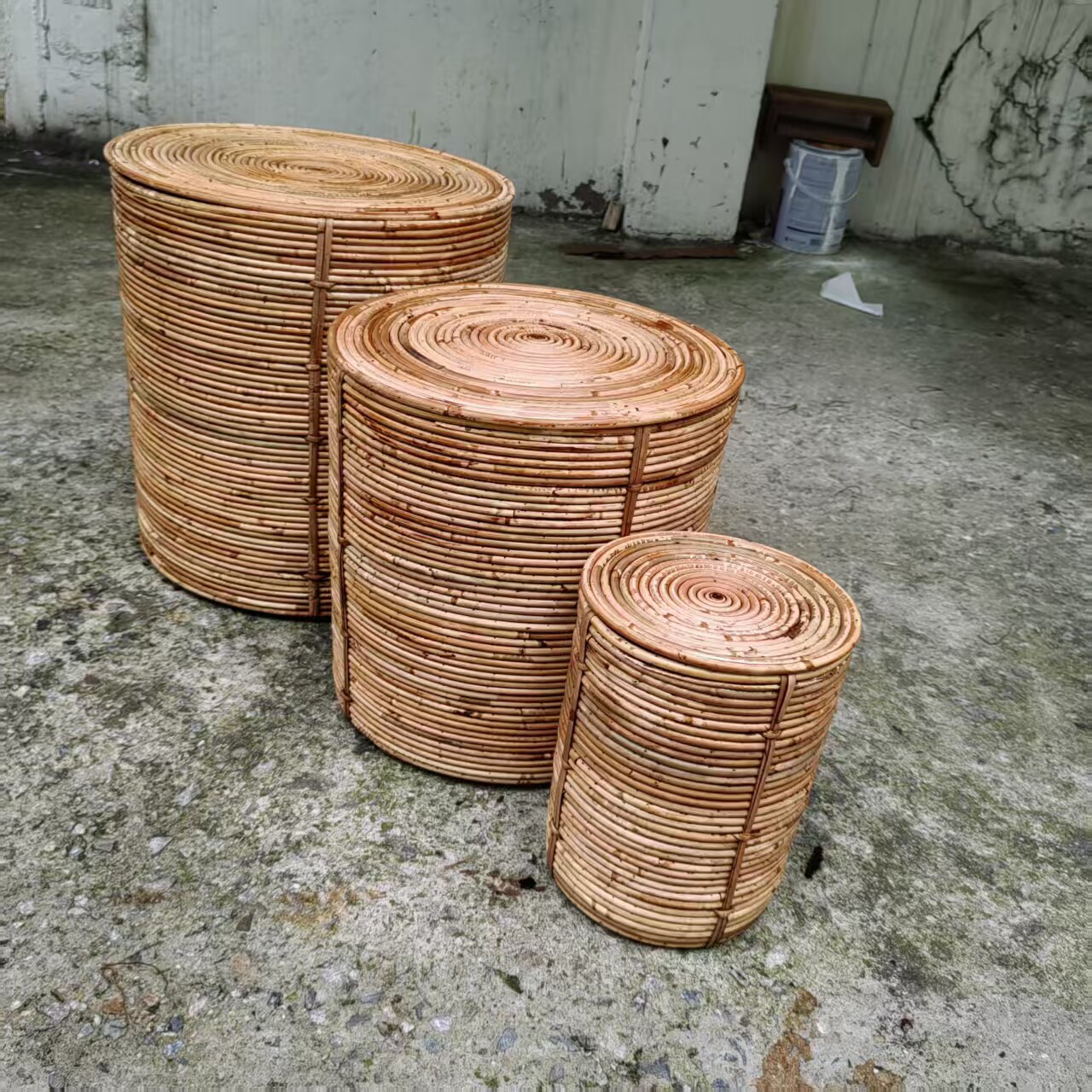 印尼藤编收纳框藤条储物箱北欧风