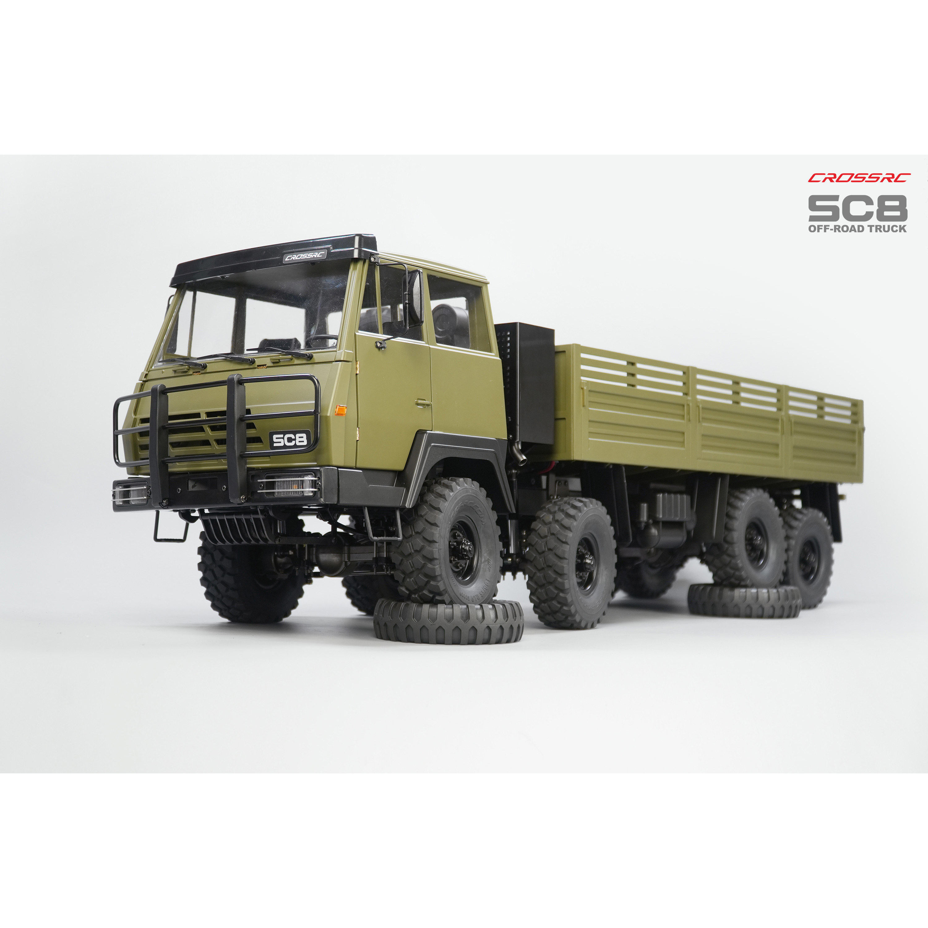 CROSSRC SC8 1/12全金属底盘8×8八驱板簧遥控车军事卡车攀爬车