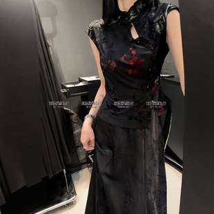 羽泊断码断色孤品清仓特价新中式国风打底衫T恤洋气百搭修身上衣