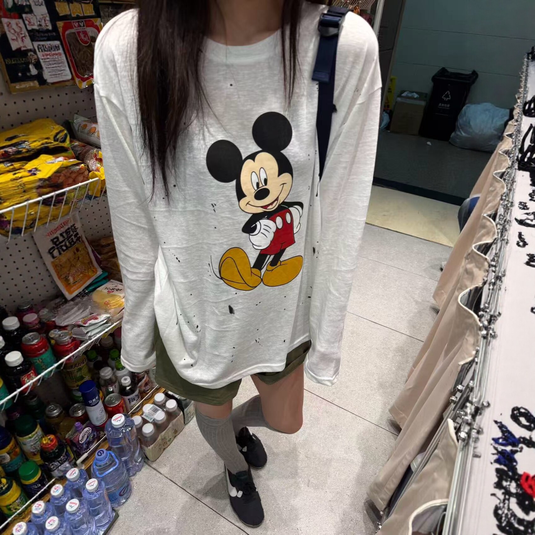 米奇卡通印花长袖防晒T恤女上衣