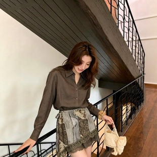 欧洲站2026夏季新款欧货复古苎麻衬衫+花色屁帘+短裤三件套套装女