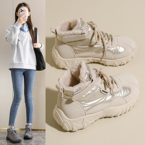 2026冬季老爹鞋新款韩版ins女学生厚底运动加绒保暖增高休闲K5703