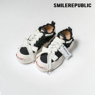 带 反系鞋 smilerepublic开口笑 官网正品 低帮帆布鞋 檀健次同款