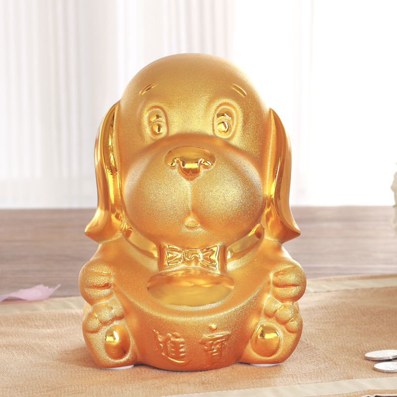 陶瓷金狗储蓄罐本命年存钱罐礼物