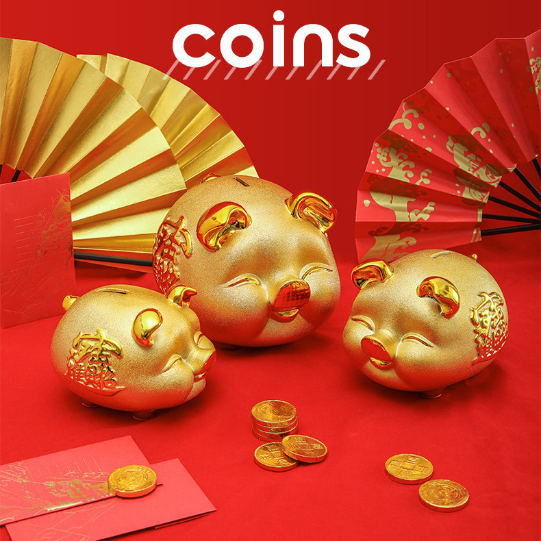 新款陶瓷金猪存钱罐家居饰品吉祥物工艺品摆件礼品大号小号储蓄罐