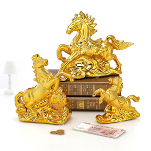 2026年生肖金马存钱罐陶瓷摆件创意马年家居装饰玄关桌面创意礼品