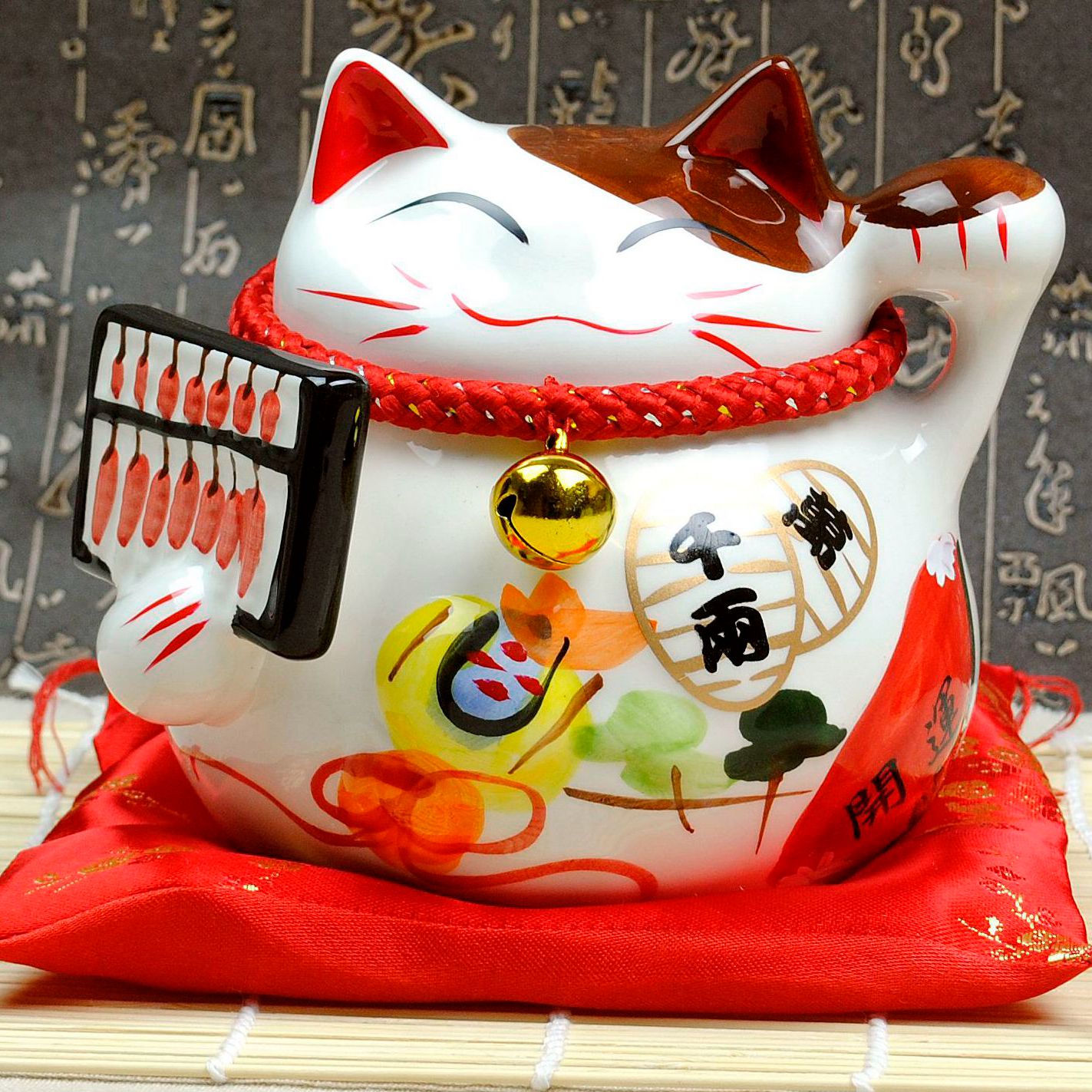 5寸7寸9寸陶瓷招财猫摆件开业礼品小中大号发财猫精美储蓄罐包邮