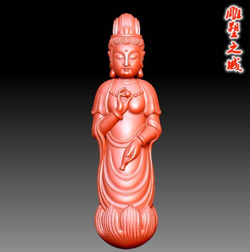 三维立体图3D打印雕刻图stl圆雕图   9461立体观音