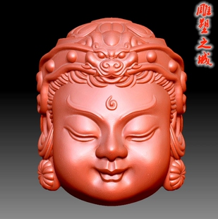 三维立体图3D打印雕刻图stl圆雕图 9554韦陀头
