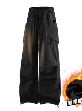 T冬季情侣款宽松百搭时尚摇粒绒伞兵裤CYKZ2399R