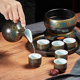 温酒器酒具套装 中式 白酒黄酒加热大容量家用陶瓷烫酒壶仿古风泡酒