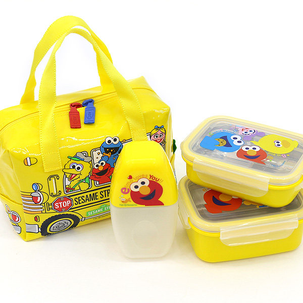 不锈钢双层饭盒 有提包有水壶 现货